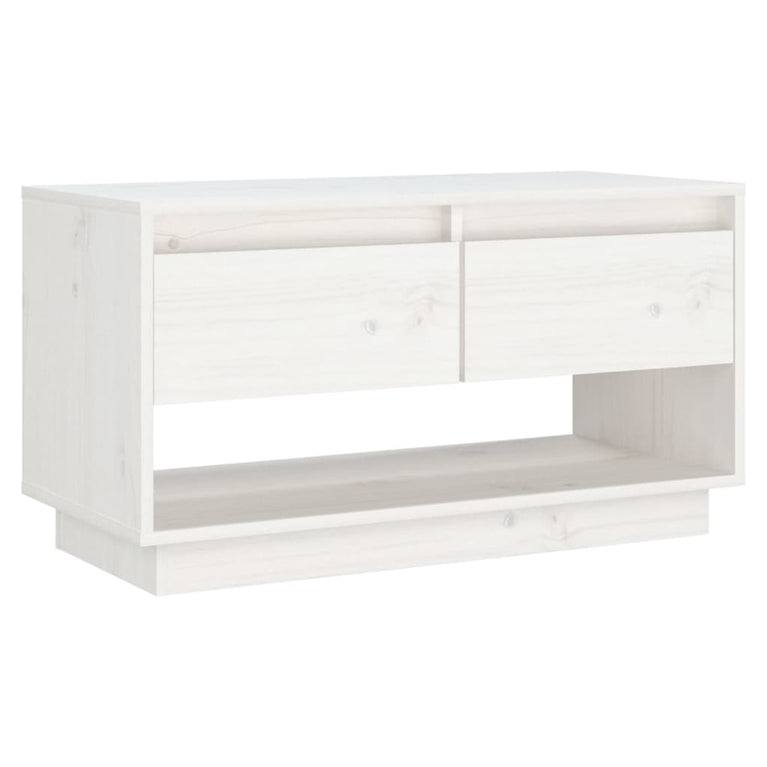 Tv-meubel 74x34x40 cm massief grenenhout wit MeubelReus
