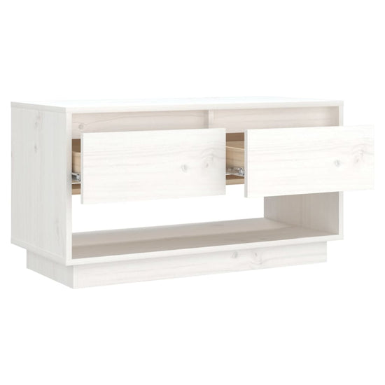 Tv-meubel 74x34x40 cm massief grenenhout wit MeubelReus