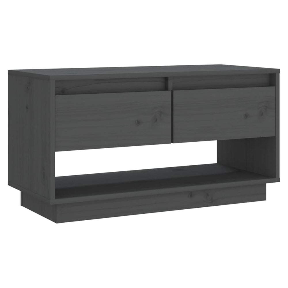Tv-meubel 74x34x40 cm massief grenenhout grijs MeubelReus