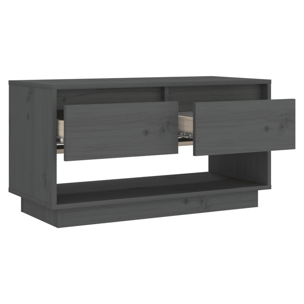 Tv-meubel 74x34x40 cm massief grenenhout grijs MeubelReus