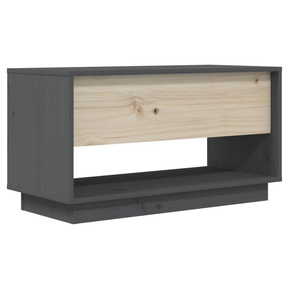 Tv-meubel 74x34x40 cm massief grenenhout grijs MeubelReus