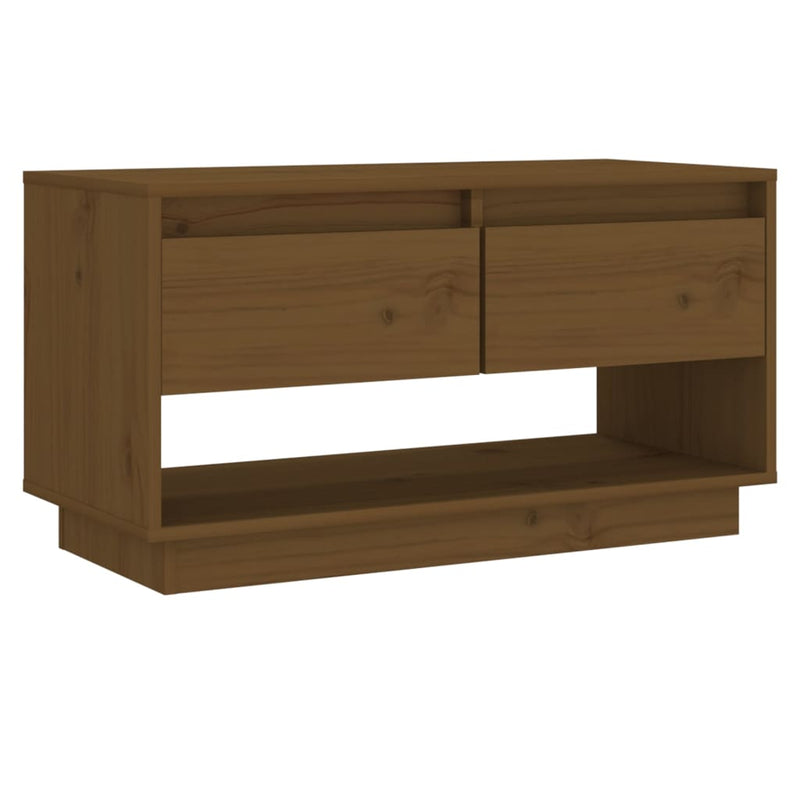 Tv-meubel 74x34x40 cm massief grenenhout honingbruin MeubelReus