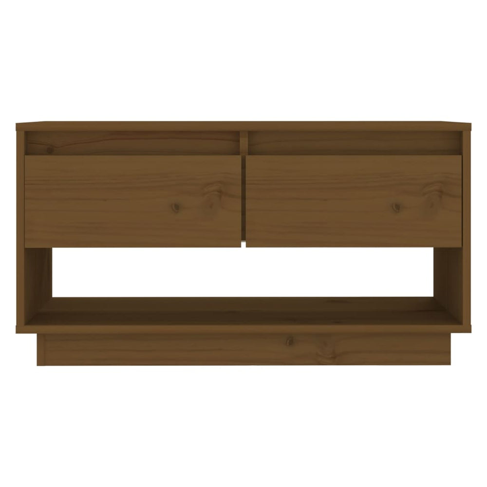Tv-meubel 74x34x40 cm massief grenenhout honingbruin MeubelReus