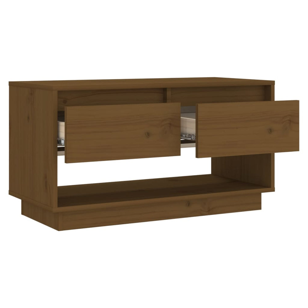 Tv-meubel 74x34x40 cm massief grenenhout honingbruin MeubelReus