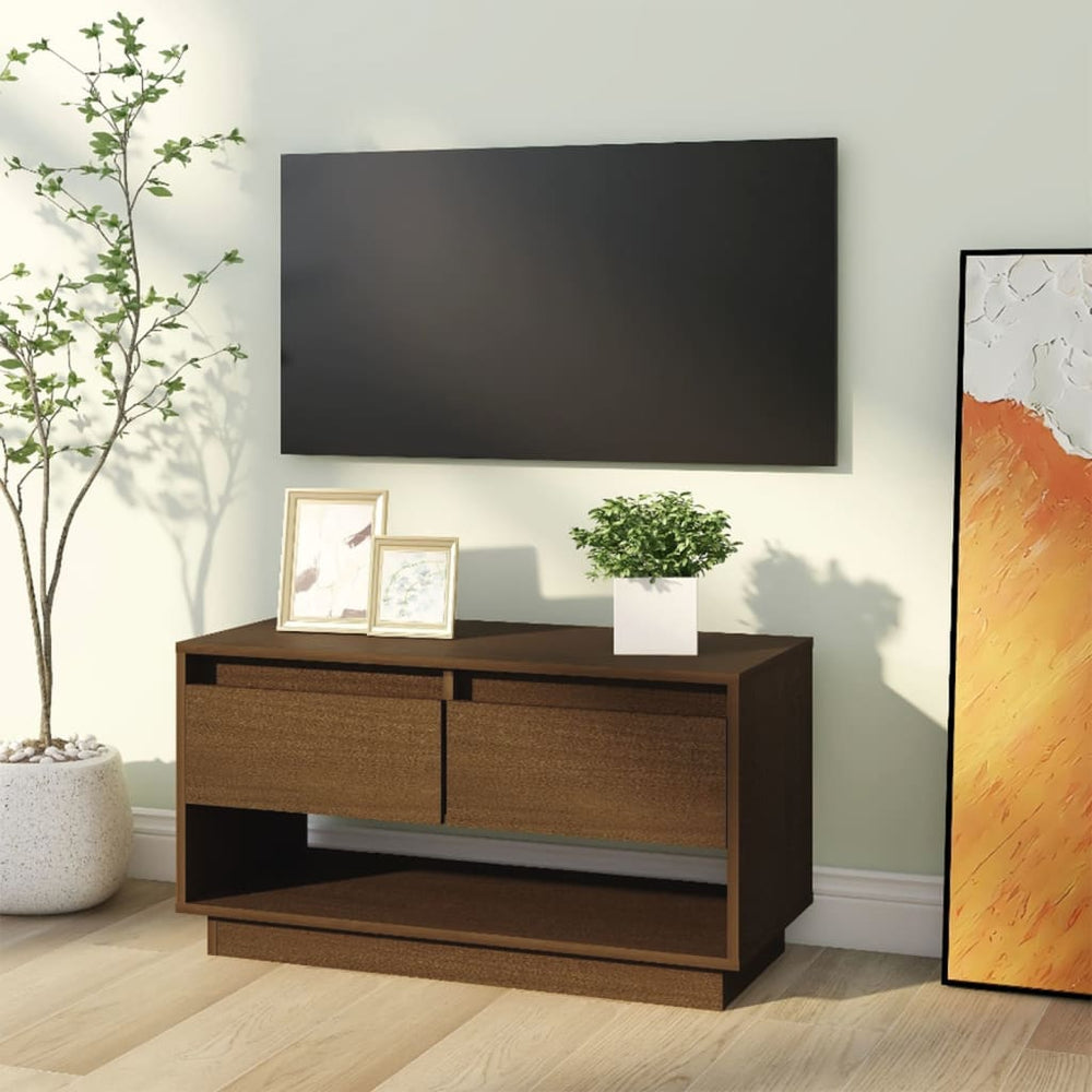 Tv-meubel 74x34x40 cm massief grenenhout honingbruin MeubelReus