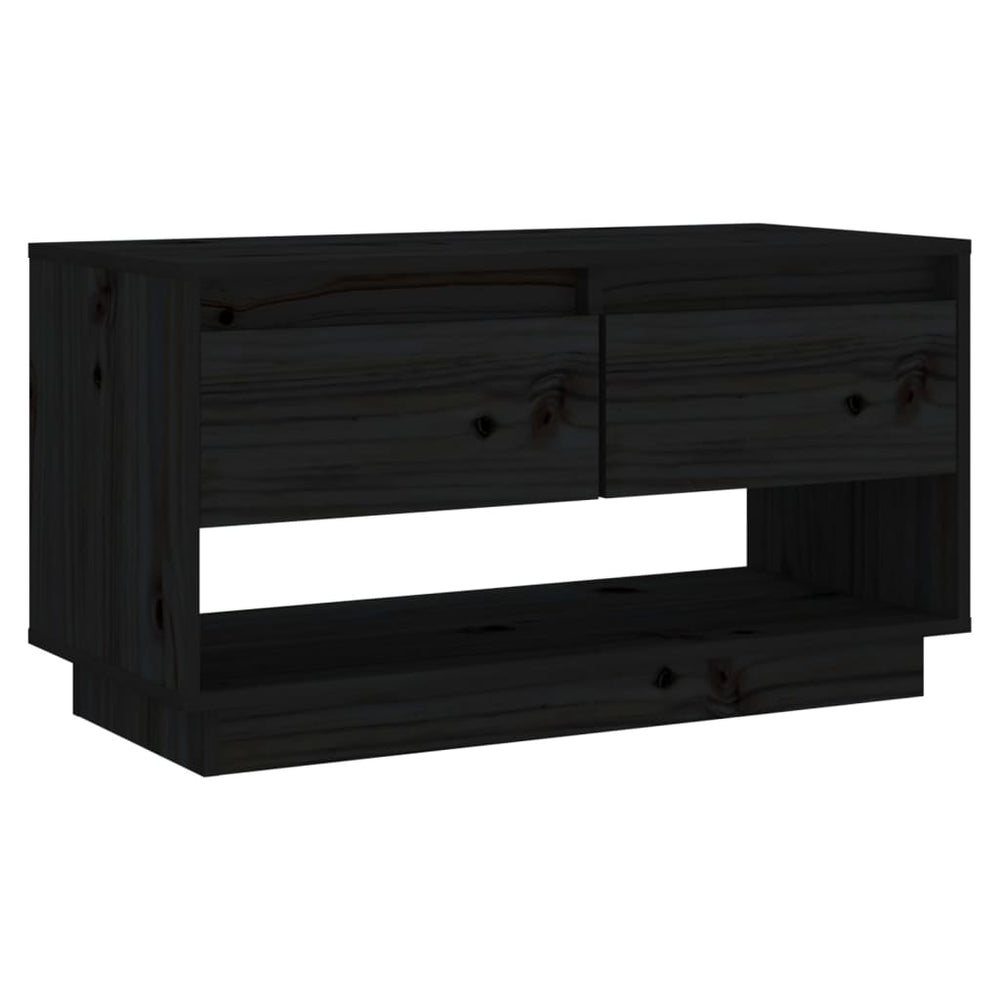 Tv-meubel 74x34x40 cm massief grenenhout zwart MeubelReus