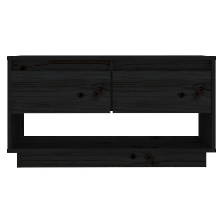 Tv-meubel 74x34x40 cm massief grenenhout zwart MeubelReus