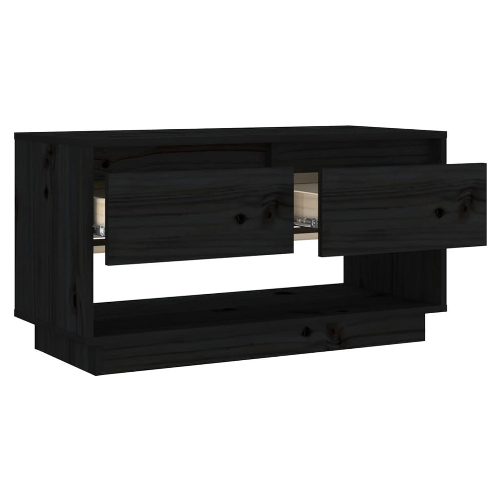 Tv-meubel 74x34x40 cm massief grenenhout zwart MeubelReus