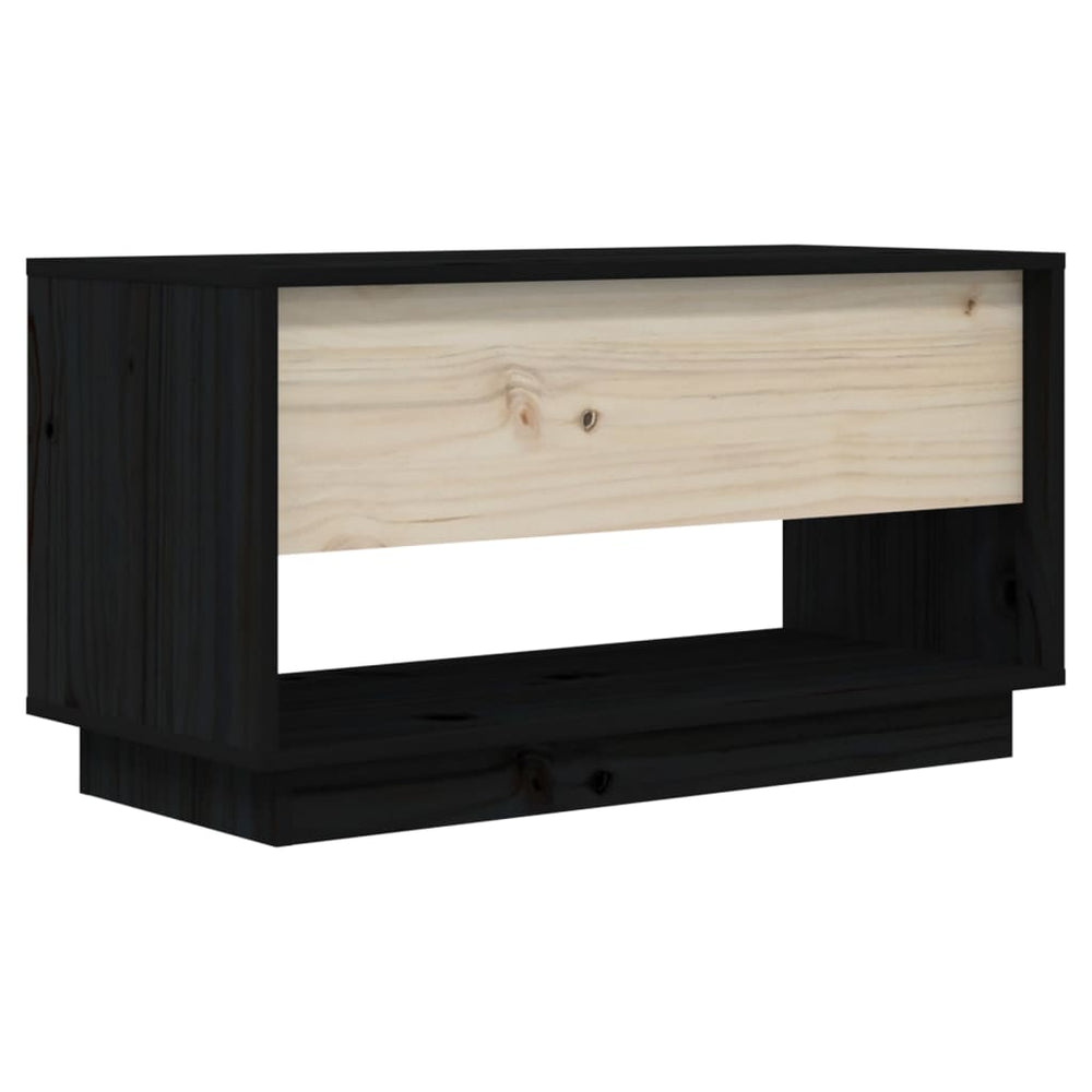 Tv-meubel 74x34x40 cm massief grenenhout zwart MeubelReus