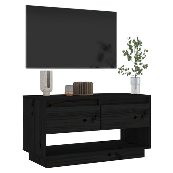Tv-meubel 74x34x40 cm massief grenenhout zwart MeubelReus
