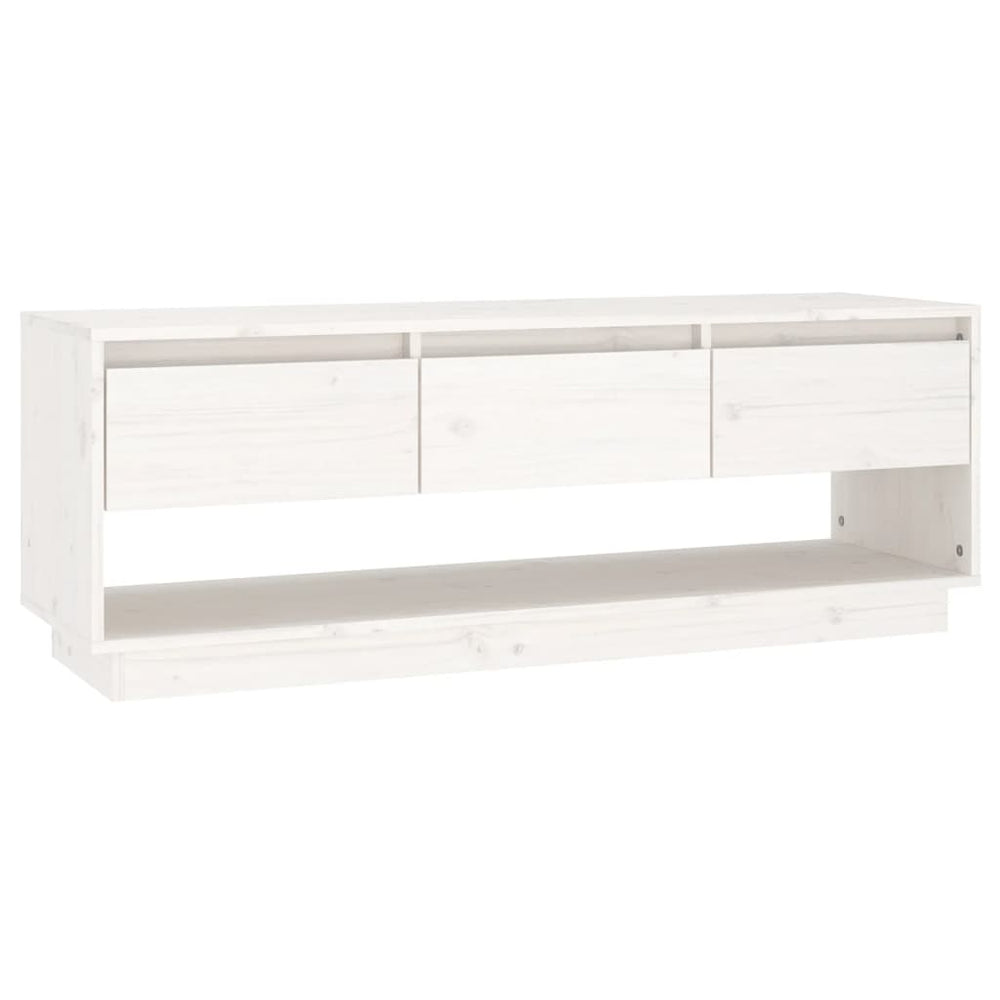 Tv-meubel 110,5x34x40 cm massief grenenhout wit MeubelReus