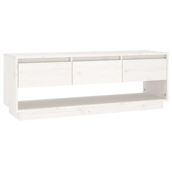 Tv-meubel 110,5x34x40 cm massief grenenhout wit MeubelReus