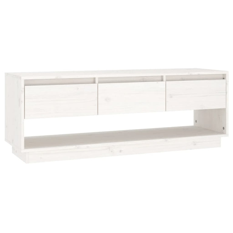 Tv-meubel 110,5x34x40 cm massief grenenhout wit MeubelReus