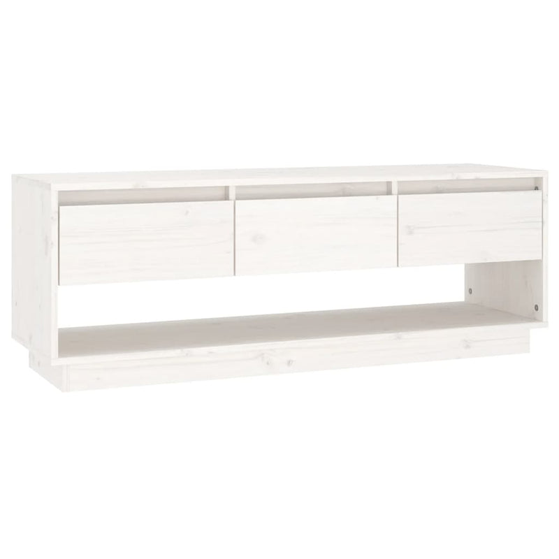 Tv-meubel 110,5x34x40 cm massief grenenhout wit MeubelReus