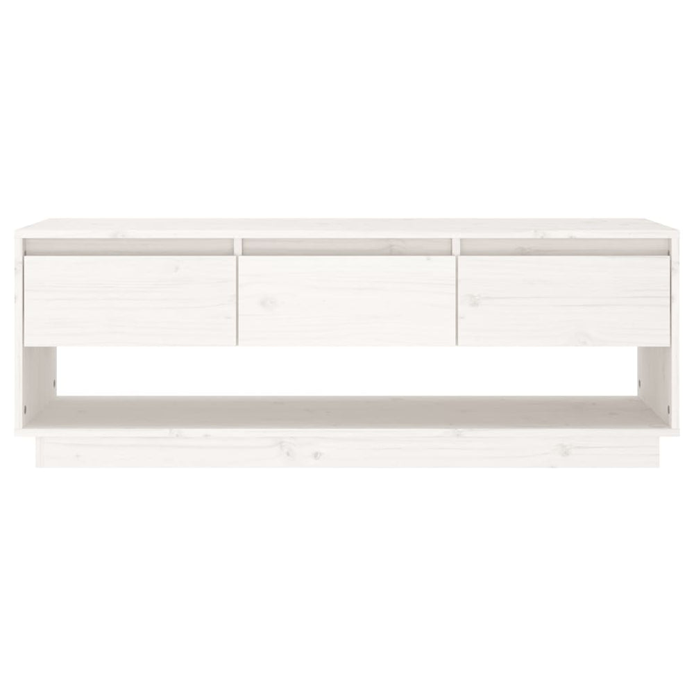 Tv-meubel 110,5x34x40 cm massief grenenhout wit MeubelReus