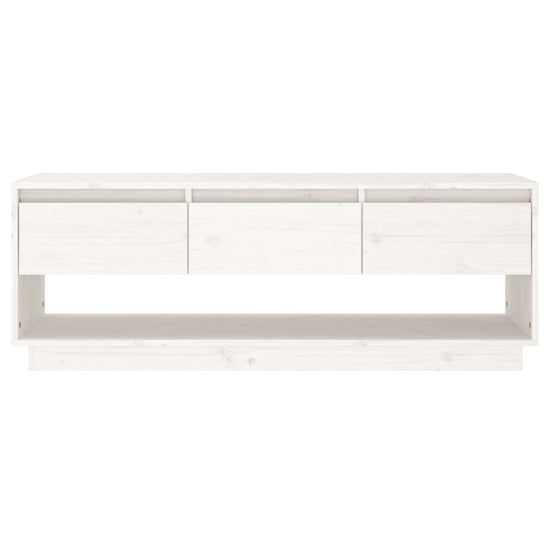 Tv-meubel 110,5x34x40 cm massief grenenhout wit MeubelReus