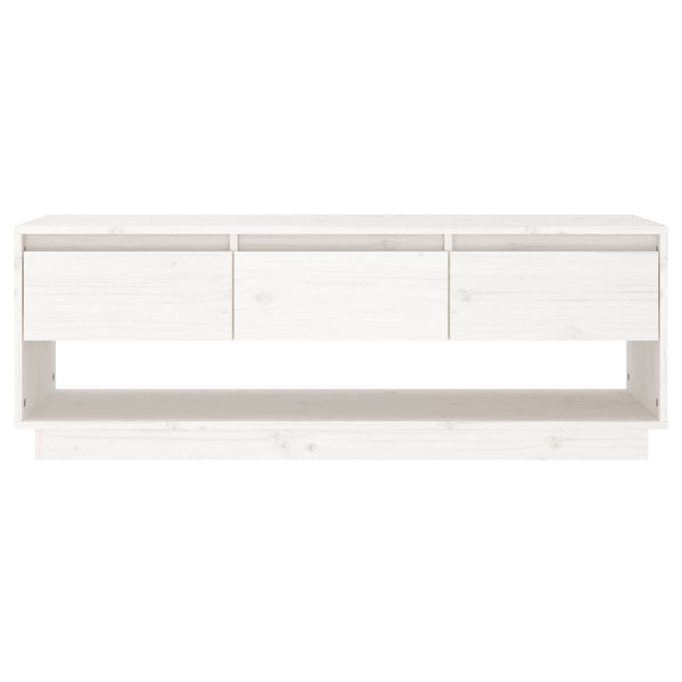 Tv-meubel 110,5x34x40 cm massief grenenhout wit MeubelReus