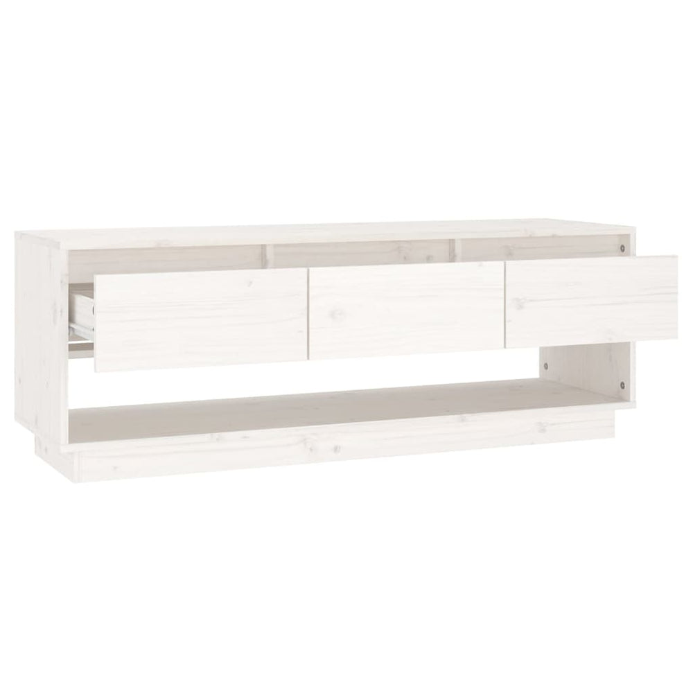 Tv-meubel 110,5x34x40 cm massief grenenhout wit MeubelReus