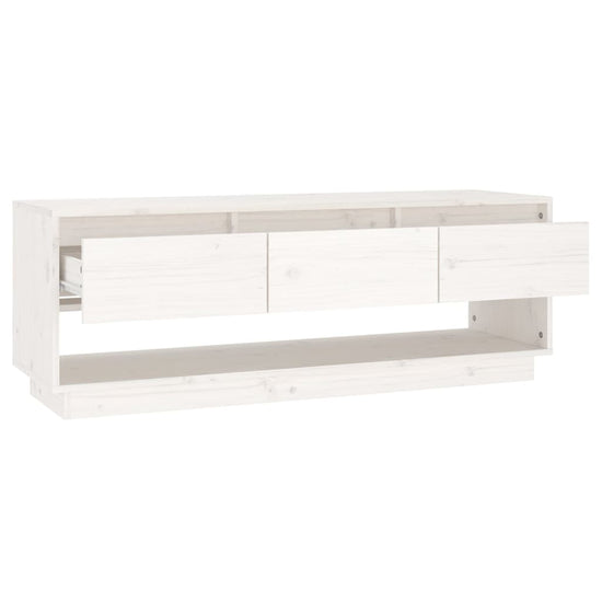 Tv-meubel 110,5x34x40 cm massief grenenhout wit MeubelReus