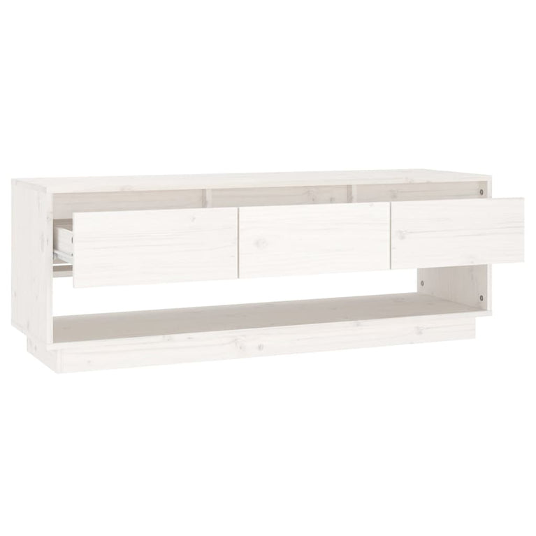 Tv-meubel 110,5x34x40 cm massief grenenhout wit MeubelReus