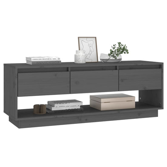 Tv-meubel 110,5x34x40 cm massief grenenhout grijs MeubelReus