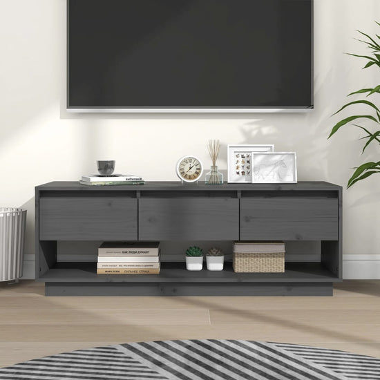 Tv-meubel 110,5x34x40 cm massief grenenhout grijs MeubelReus