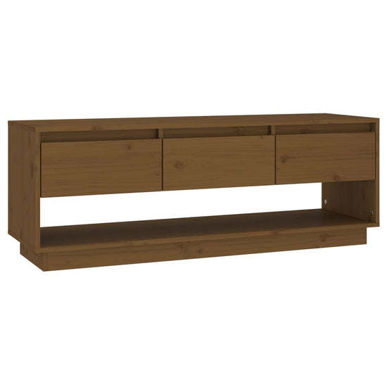 Tv-meubel 110,5x34x40 cm massief grenenhout honingbruin MeubelReus
