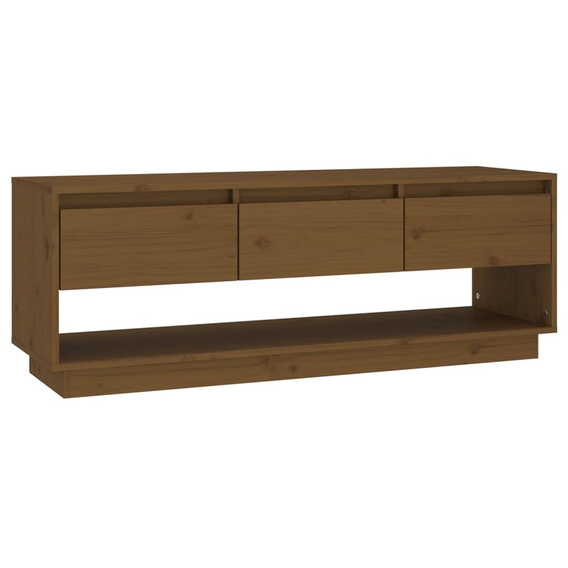 Tv-meubel 110,5x34x40 cm massief grenenhout honingbruin MeubelReus