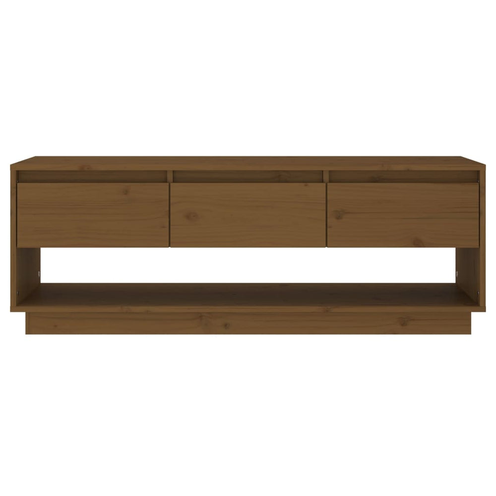 Tv-meubel 110,5x34x40 cm massief grenenhout honingbruin MeubelReus
