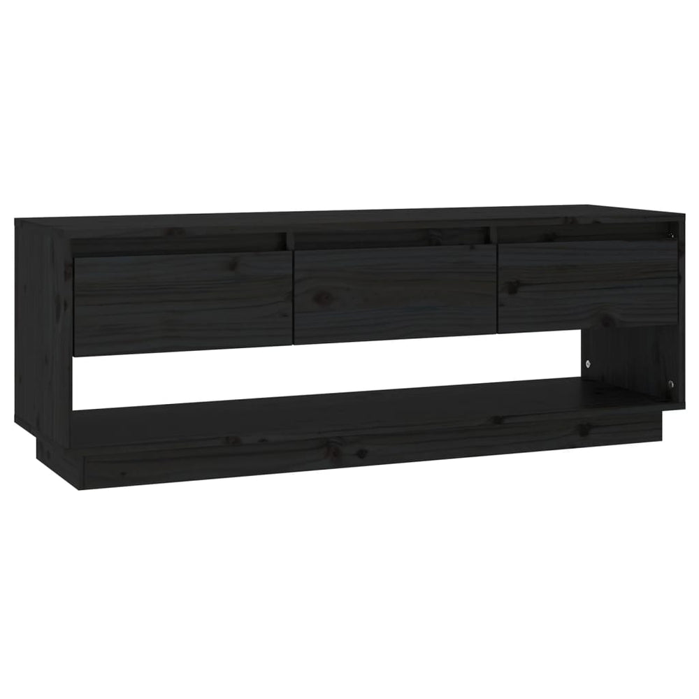 Tv-meubel 110,5x34x40 cm massief grenenhout zwart MeubelReus