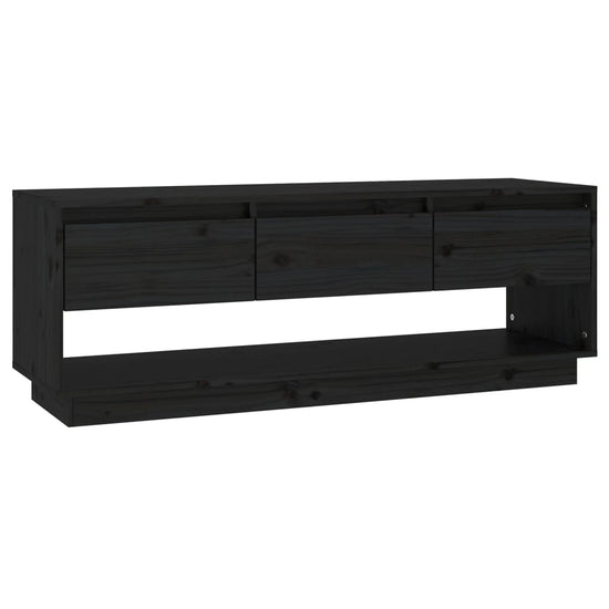 Tv-meubel 110,5x34x40 cm massief grenenhout zwart MeubelReus