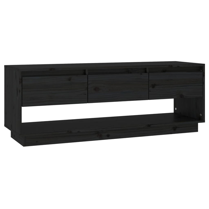 Tv-meubel 110,5x34x40 cm massief grenenhout zwart MeubelReus