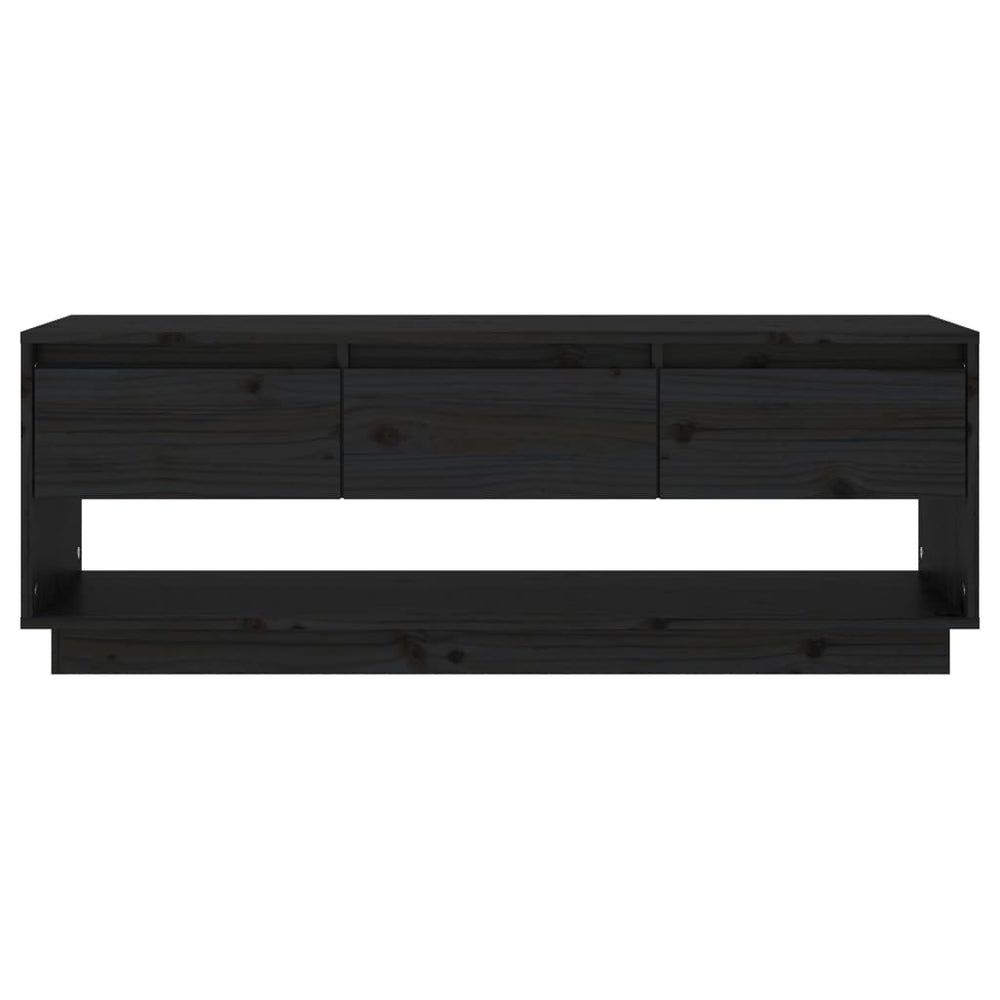 Tv-meubel 110,5x34x40 cm massief grenenhout zwart MeubelReus