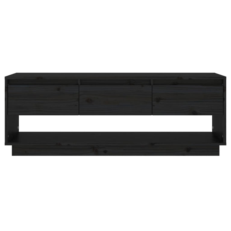 Tv-meubel 110,5x34x40 cm massief grenenhout zwart MeubelReus