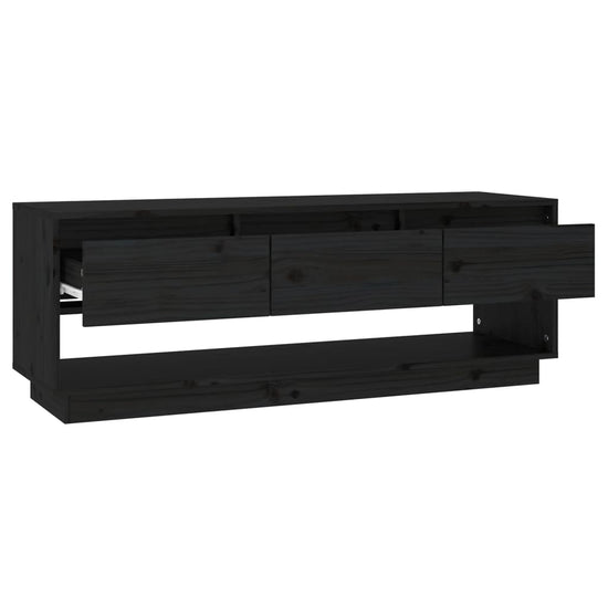 Tv-meubel 110,5x34x40 cm massief grenenhout zwart MeubelReus