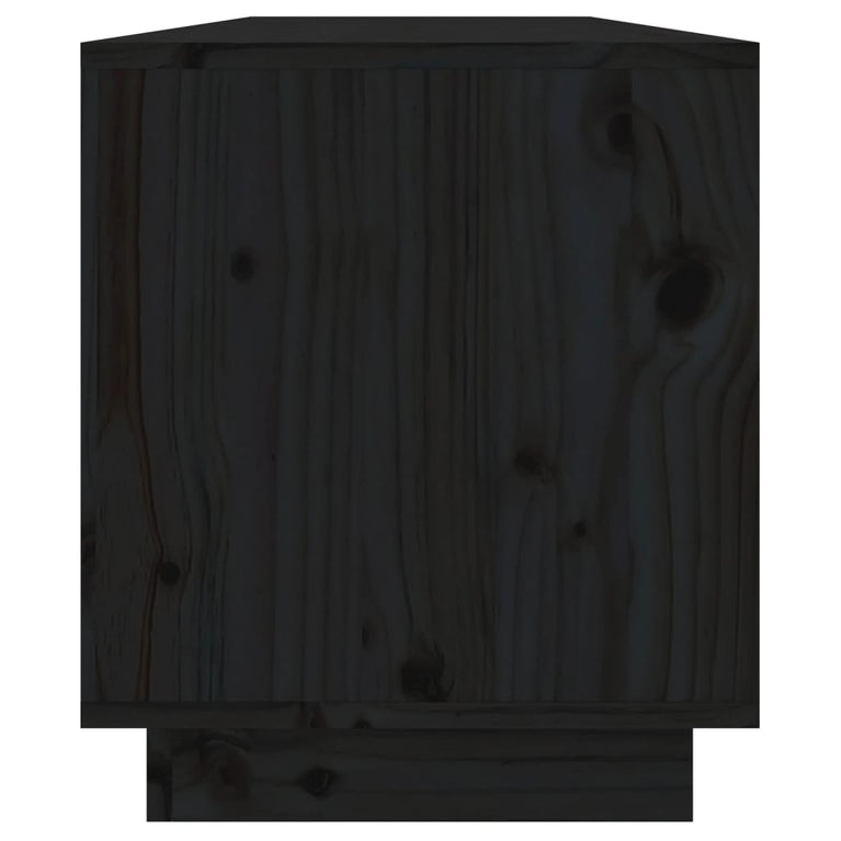 Tv-meubel 110,5x34x40 cm massief grenenhout zwart MeubelReus
