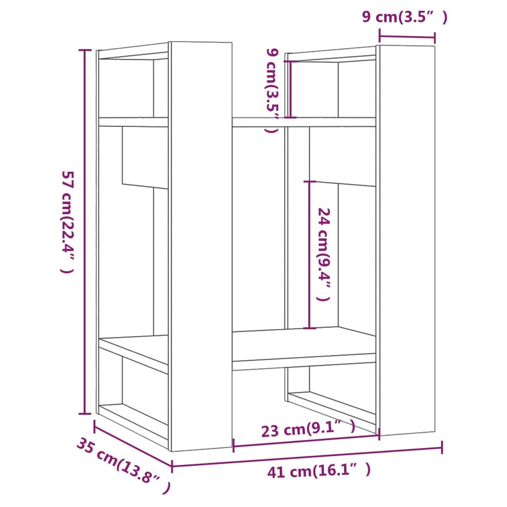 Boekenkast/kamerscherm 41x35x57 cm massief grenenhout MeubelReus