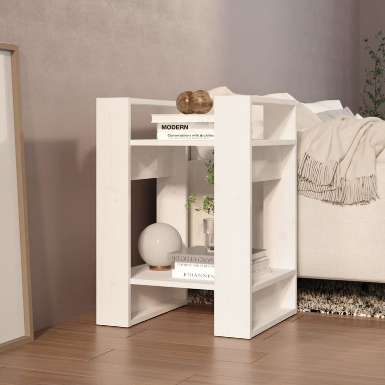 Boekenkast/kamerscherm 41x35x57 cm massief grenenhout wit MeubelReus
