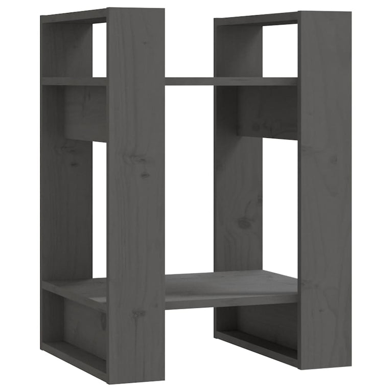 Boekenkast/kamerscherm 41x35x57 cm massief grenenhout grijs MeubelReus