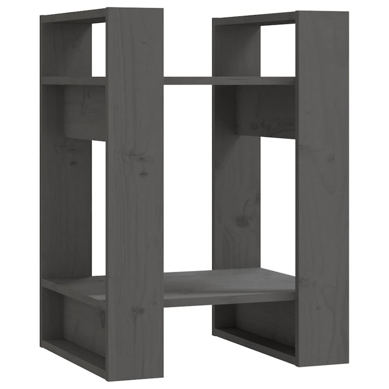 Boekenkast/kamerscherm 41x35x57 cm massief grenenhout grijs MeubelReus