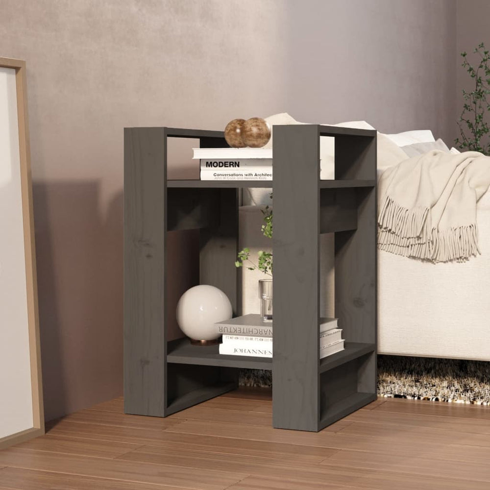 Boekenkast/kamerscherm 41x35x57 cm massief grenenhout grijs MeubelReus