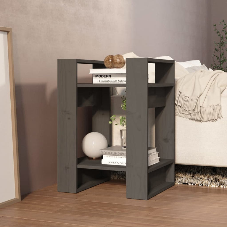 Boekenkast/kamerscherm 41x35x57 cm massief grenenhout grijs MeubelReus