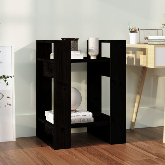 Boekenkast/kamerscherm 41x35x57 cm massief grenenhout zwart MeubelReus