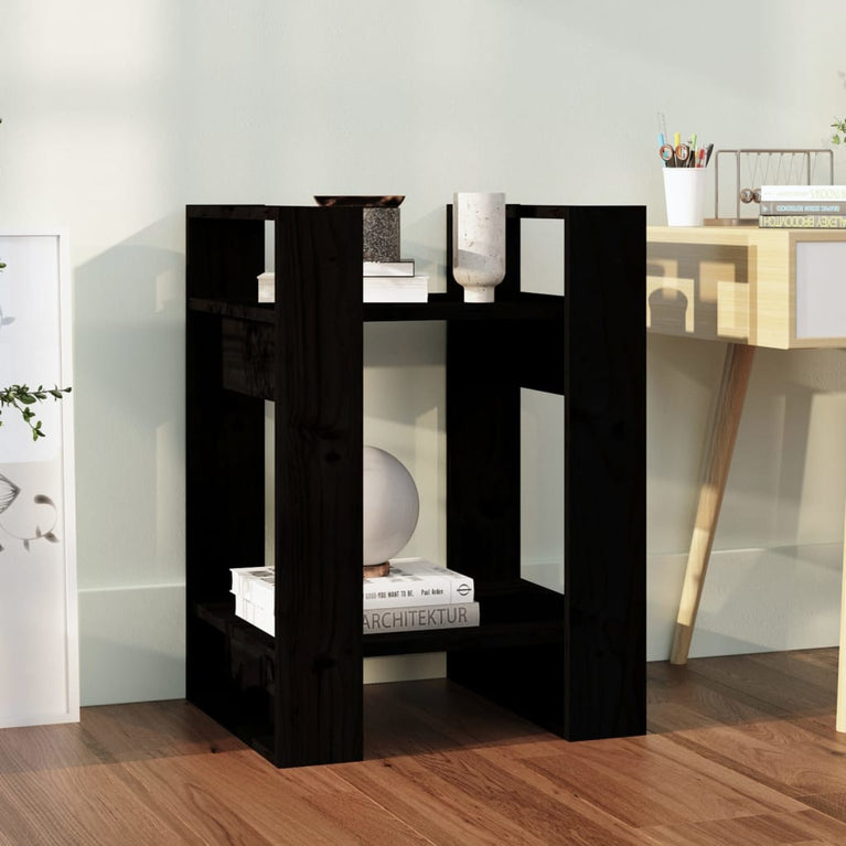 Boekenkast/kamerscherm 41x35x57 cm massief grenenhout zwart MeubelReus