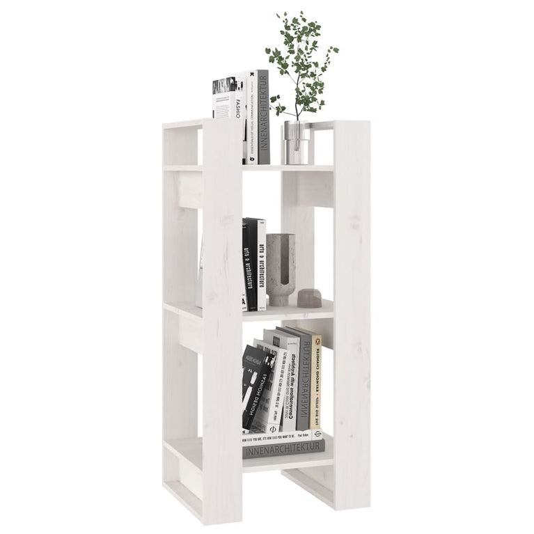 Boekenkast/kamerscherm 41x35x91 cm massief grenenhout wit MeubelReus