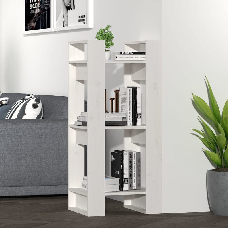 Boekenkast/kamerscherm 41x35x91 cm massief grenenhout wit MeubelReus