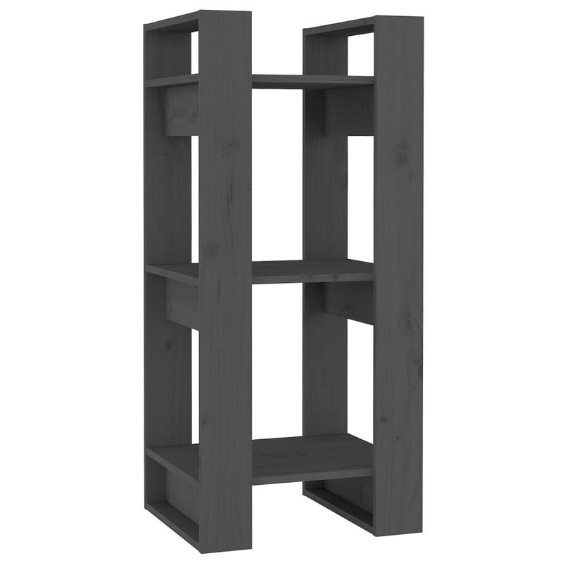 Boekenkast/kamerscherm 41x35x91 cm massief grenenhout grijs MeubelReus