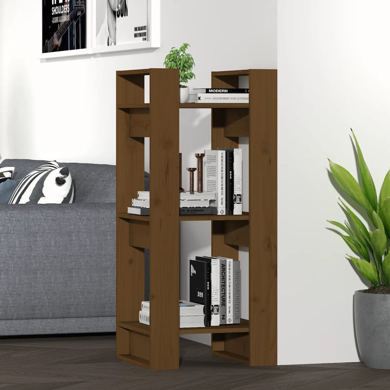 Boekenkast/kamerscherm 41x35x91 cm massief hout honingbruin MeubelReus