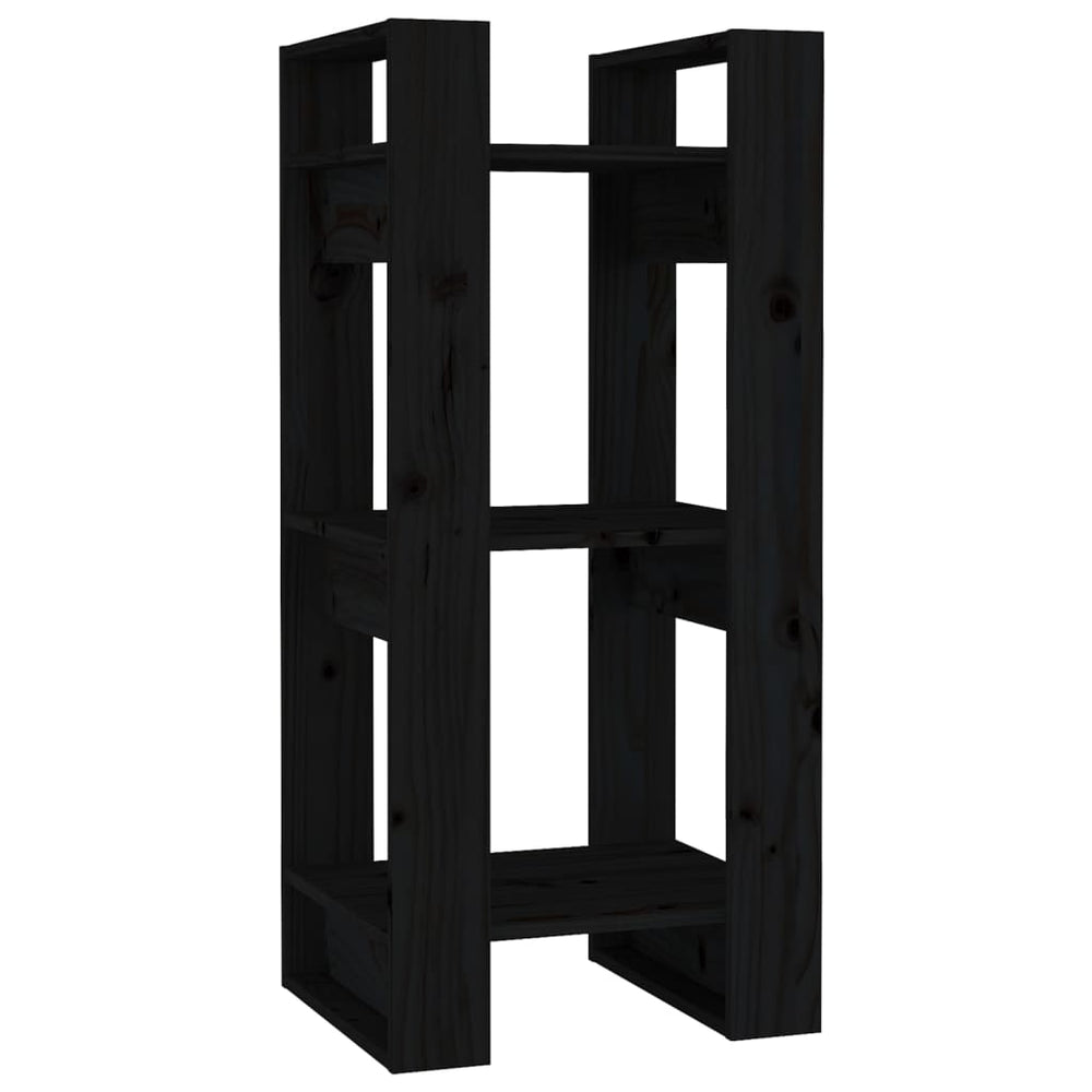 Boekenkast/kamerscherm 41x35x91 cm massief grenenhout zwart MeubelReus