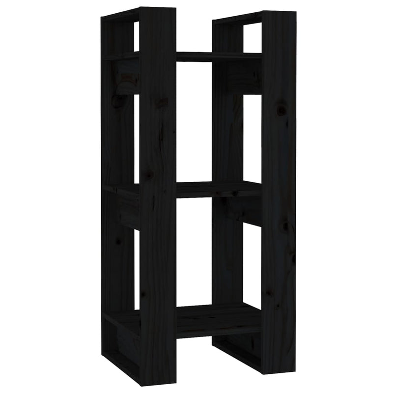 Boekenkast/kamerscherm 41x35x91 cm massief grenenhout zwart MeubelReus